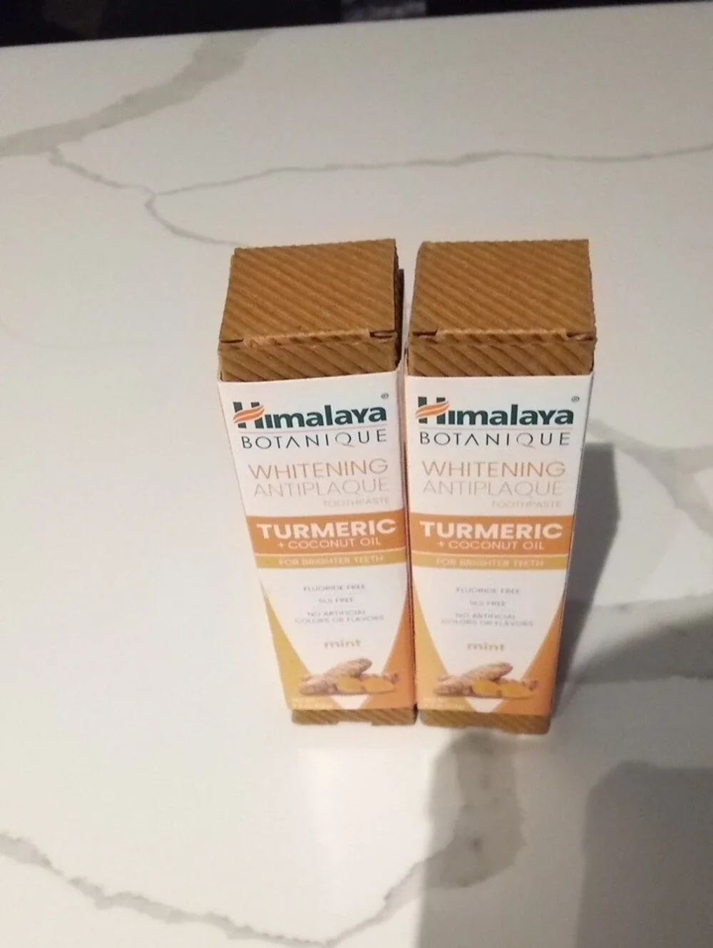 New 2 Boxes Of Turmeric + Coconut‎ Oil Whitening Antiplaque Toothpaste - 4oz